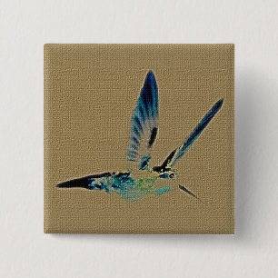 Badge Carré 5 Cm Bouton Carré du roi des colibris