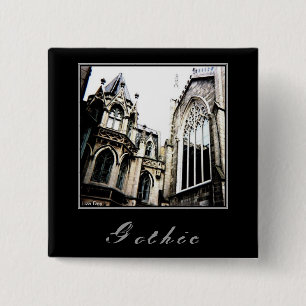 Badge Carré 5 Cm Bouton carré 'gothique'