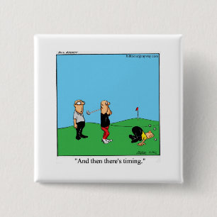 Badge Carré 5 Cm Bouton Carré Humour de golf