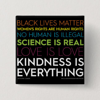 Badge Carré 5 Cm Bouton Carré #KindnessisEverything