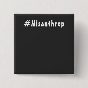 Badge Carré 5 Cm Bouton carré noir misanthrope
