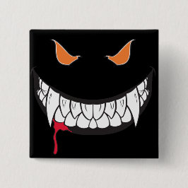 Badge Carré 5 Cm Bouton Carré noir Monster Grin