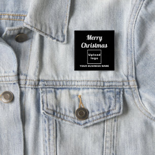 Badge Carré 5 Cm Bouton Carré noir pour Noël d'affaires