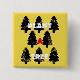 Badge Carré 5 Cm Bouton carré Plantons un arbre