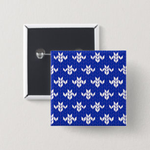 Badge Carré 5 Cm Bouton Carré SCANDIA BLUE KNIT