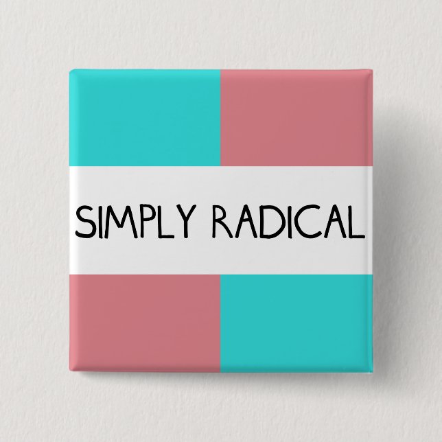 Badge Carré 5 Cm Bouton carré simplement radical (Devant)