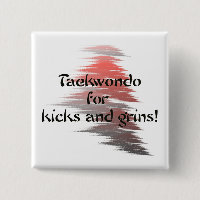 Bouton Carré Taekwondo Kicks and Grins