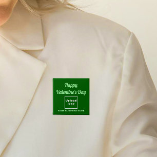 Badge Carré 5 Cm Bouton Carré vert pour la Saint-Valentin d'affaire
