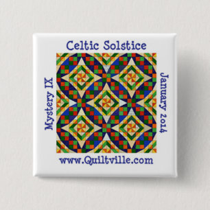 Badge Carré 5 Cm Bouton celtique de solstice
