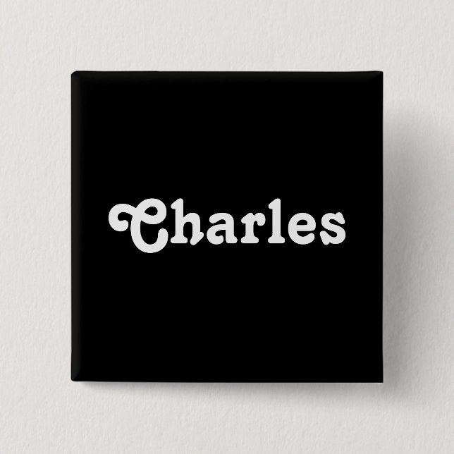 Badge Carré 5 Cm Bouton Charles (Devant)