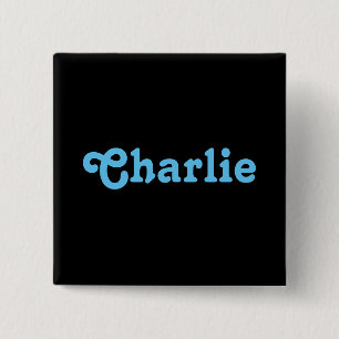 Badge Carré 5 Cm Bouton Charlie