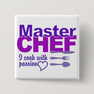 Badge Carré 5 Cm Bouton Chef