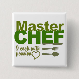 Badge Carré 5 Cm Bouton Chef