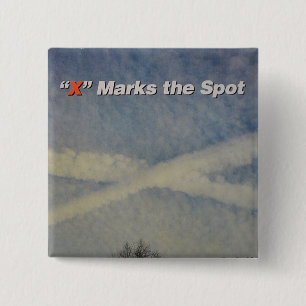 Badge Carré 5 Cm Bouton Chemtrail