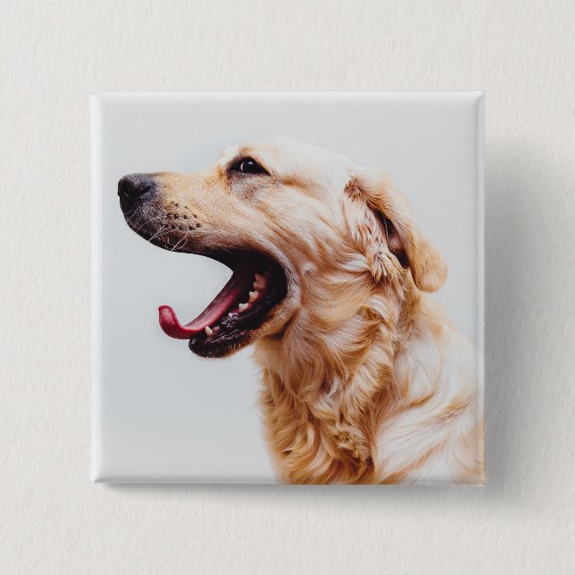 Badge Carré 5 Cm Bouton Chien mignon 6 (Devant)