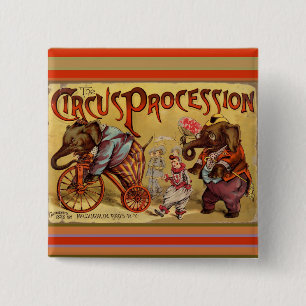 Badge Carré 5 Cm Bouton cirque