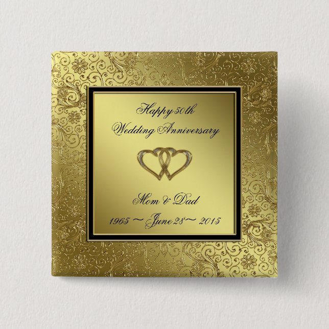 Badge Carré 5 Cm Bouton classique de carré d'anniversaire de (Devant)