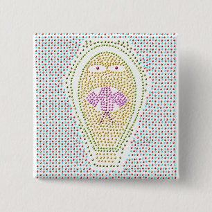 Badge Carré 5 Cm Bouton Cobra égyptien vide