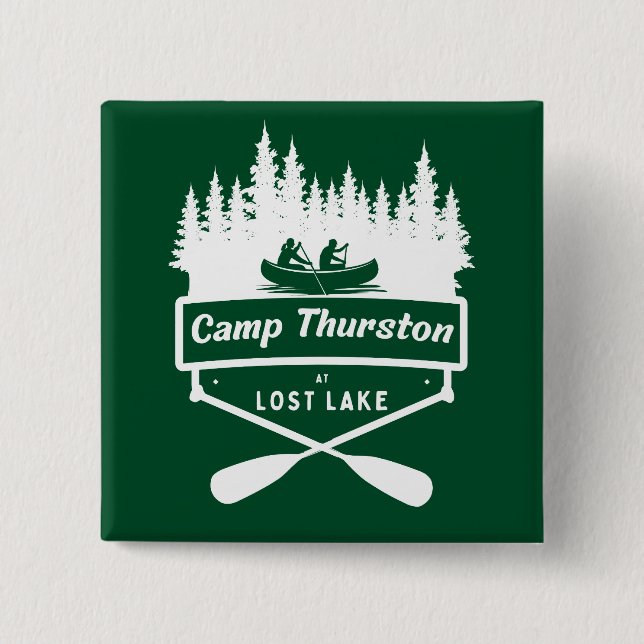 Badge Carré 5 Cm Bouton Conception (Devant)