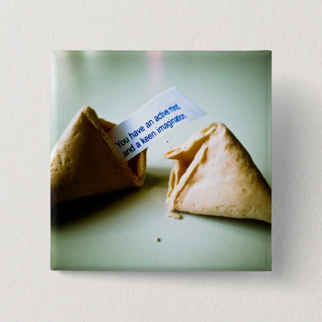 Badge Carré 5 Cm Bouton Cookie Fortune (Devant)