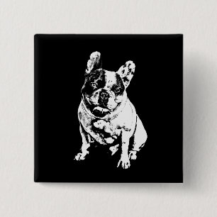 Badge Carré 5 Cm Bouton cool B&W Bulldog Pin