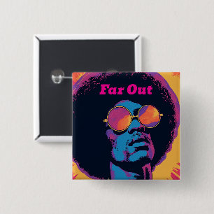 Badge Carré 5 Cm Bouton cool/Rétro