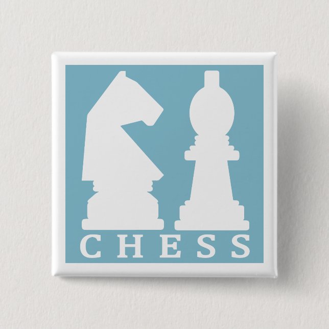 Badge Carré 5 Cm Bouton couleur personnalisée CHESS (Devant)
