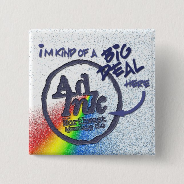 Badge Carré 5 Cm Bouton d'affaire d'AdInk, style de prisme (Devant)