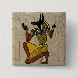 Badge Carré 5 Cm Bouton d'agenouillement Anubis