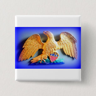 Badge Carré 5 Cm bouton d'aigle royal patriotique