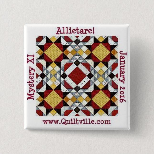 Badge Carré 5 Cm Bouton d'Allietare (Devant)