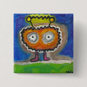Badge Carré 5 Cm Bouton d'Amoebawoman