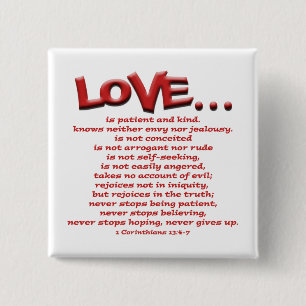 Badge Carré 5 Cm Bouton d'amour
