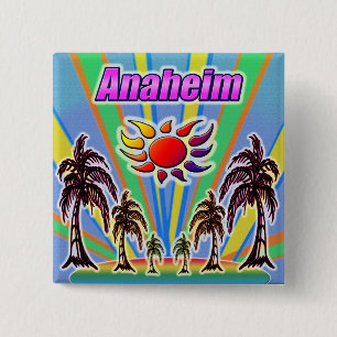 Badge Carré 5 Cm Bouton d'amour d'été d'Anaheim