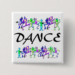Badge Carré 5 Cm Bouton DANCE ~