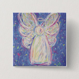 Badge Carré 5 Cm Bouton d'ange de nuit étoilé (carré)