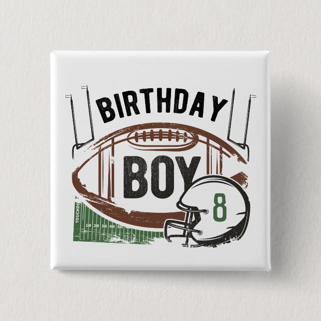 Badge Carré 5 Cm Bouton d'anniversaire de l'âge personnalisé (Devant)