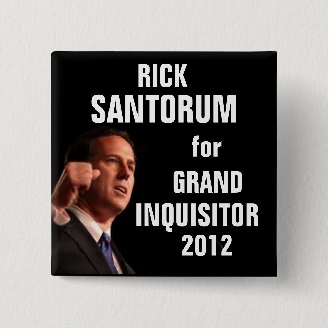 Badge Carré 5 Cm Bouton d'Anti-RIck Santorum (Devant)