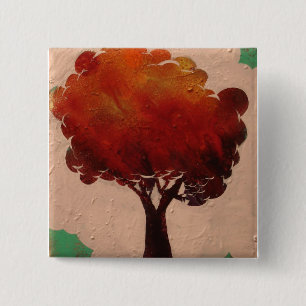 Badge Carré 5 Cm bouton d'arbre