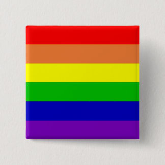 Badge Carré 5 Cm Bouton d'arc-en-ciel