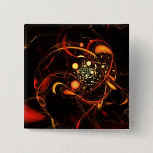 Badge Carré 5 Cm Bouton d'art Abstrait Heartbeat (carré)