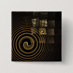 Badge Carré 5 Cm Bouton d'art Abstrait Hypnose (carré)