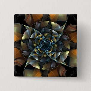Badge Carré 5 Cm Bouton d'art Abstrait Pinwheel (carré)