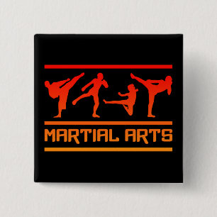 Badge Carré 5 Cm Bouton d'arts martiaux