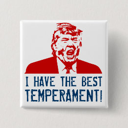 Badge Carré 5 Cm Bouton d'atout "j'ai le meilleur tempérament ! "