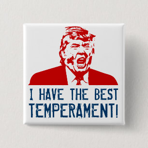 Badge Carré 5 Cm Bouton d'atout "j'ai le meilleur tempérament ! "