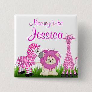 Badge Carré 5 Cm Bouton de Baby shower à venir