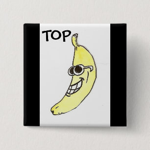 Badge Carré 5 Cm Bouton de banane supérieure