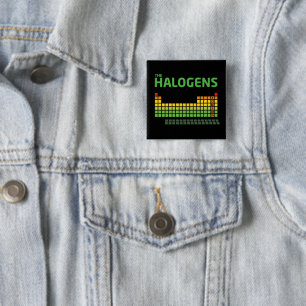 Badge Carré 5 Cm Bouton de bande Halogens