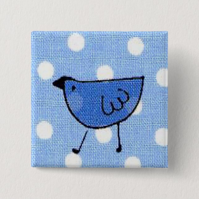 Badge Carré 5 Cm Bouton de Birdy (Devant)